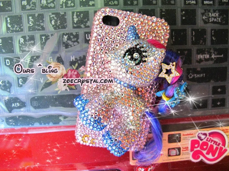 Czech/ Swarovski Cool My Little Pony / Little PEGASUS 3D Crystal BLING Cell Phone Case