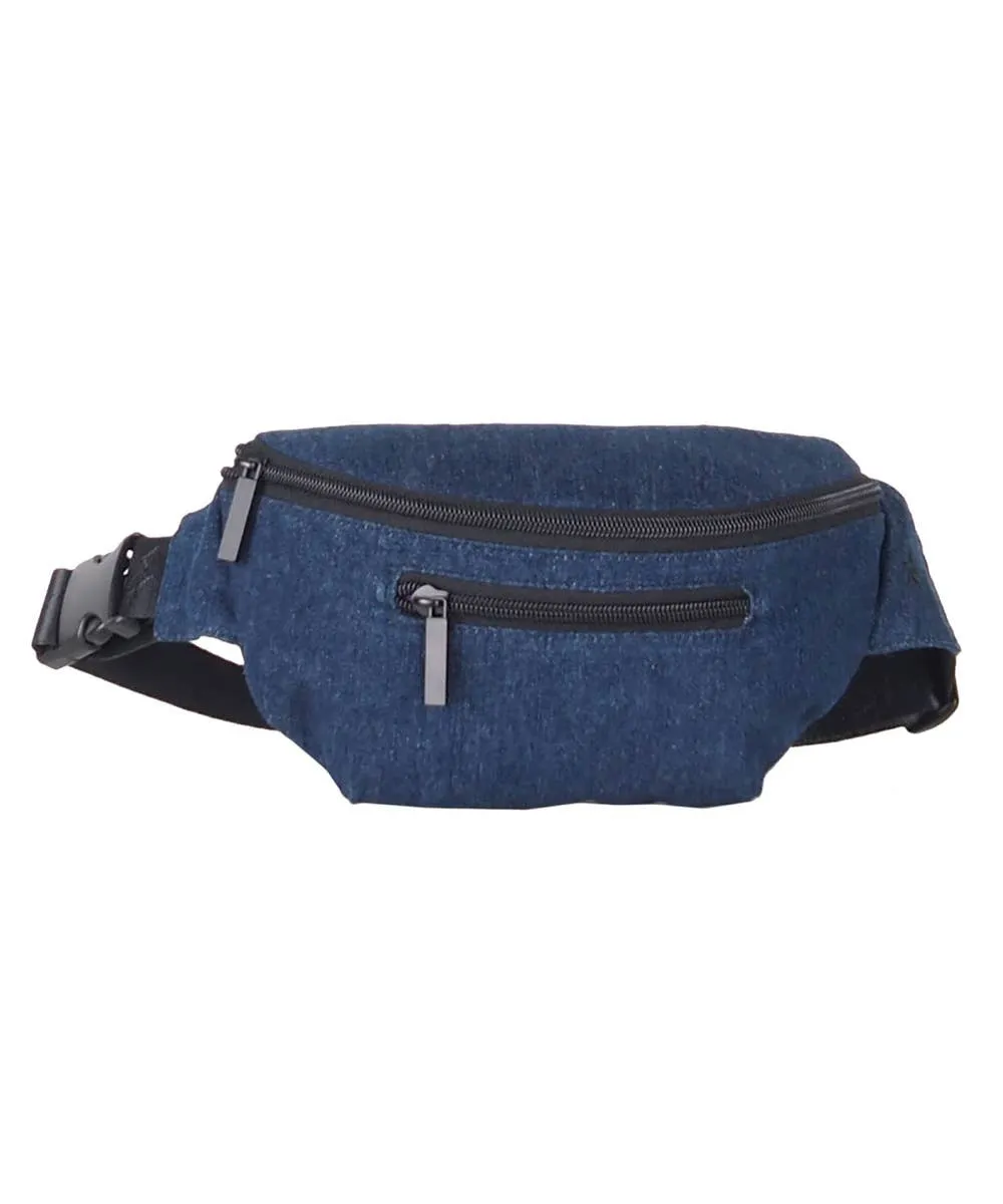 Denim Adult Rebel Fanny Pack with Black Zipper