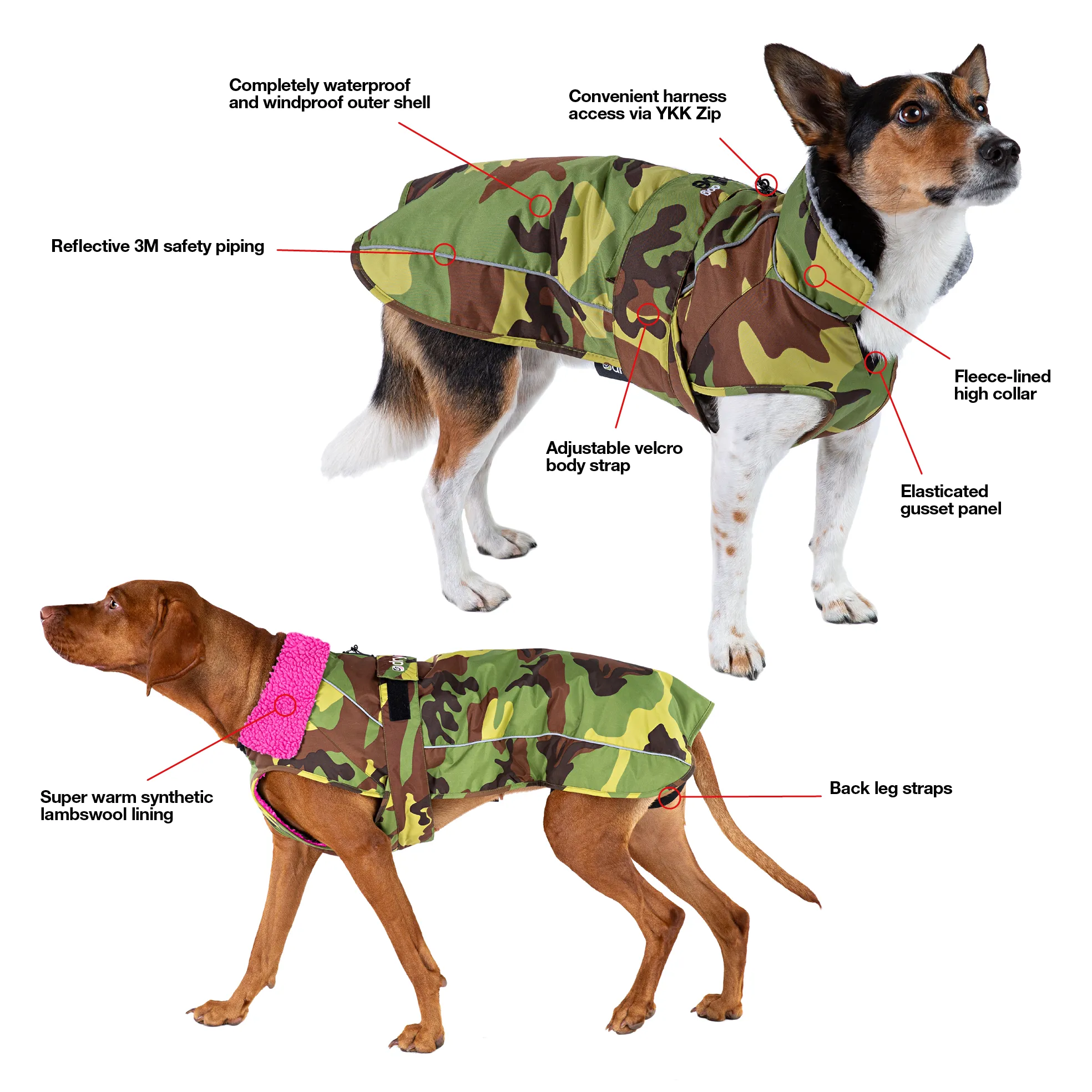 Dryrobe Dog Coat - Camo Grey