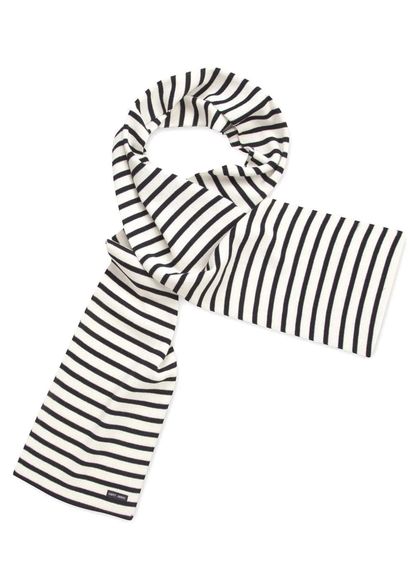 Duguay striped scarf - in blended wool (ECUME/NAVY)