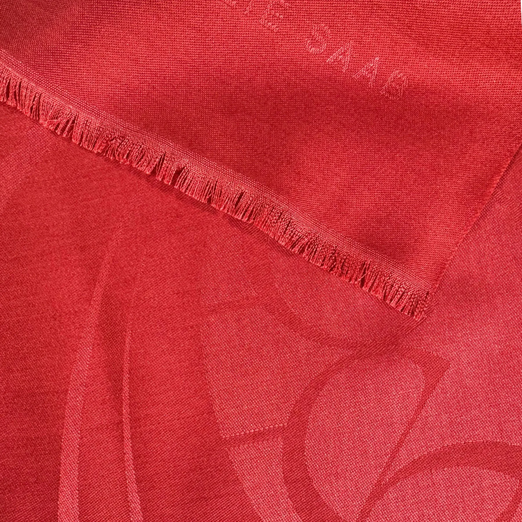 Elie Saab Scarf Red Logo - Wool Silk Designer Shawl