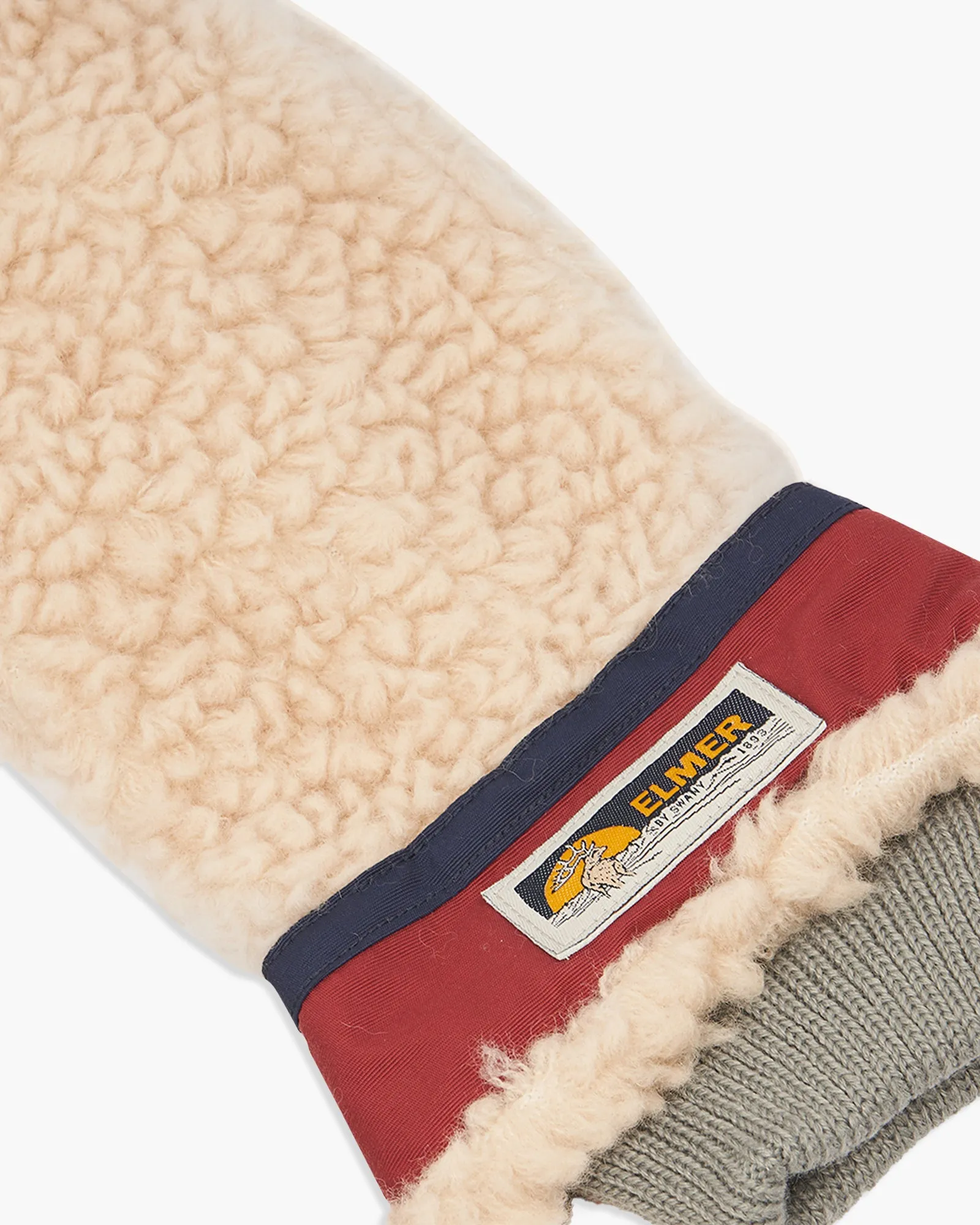 Elmer Teddy Mitten Gloves - Beige / Wine