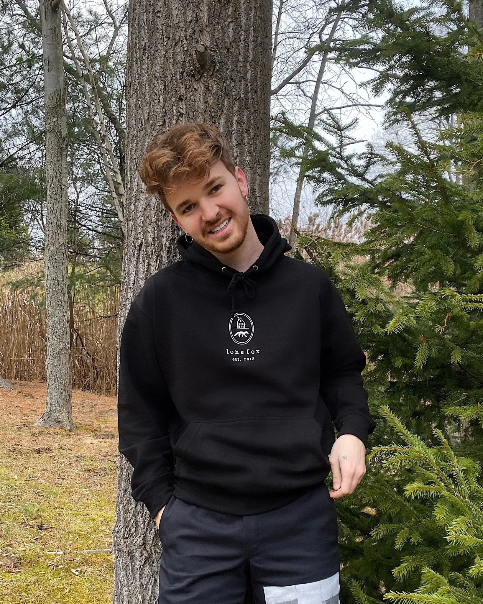 Embroidered Logo Hoodie - Black