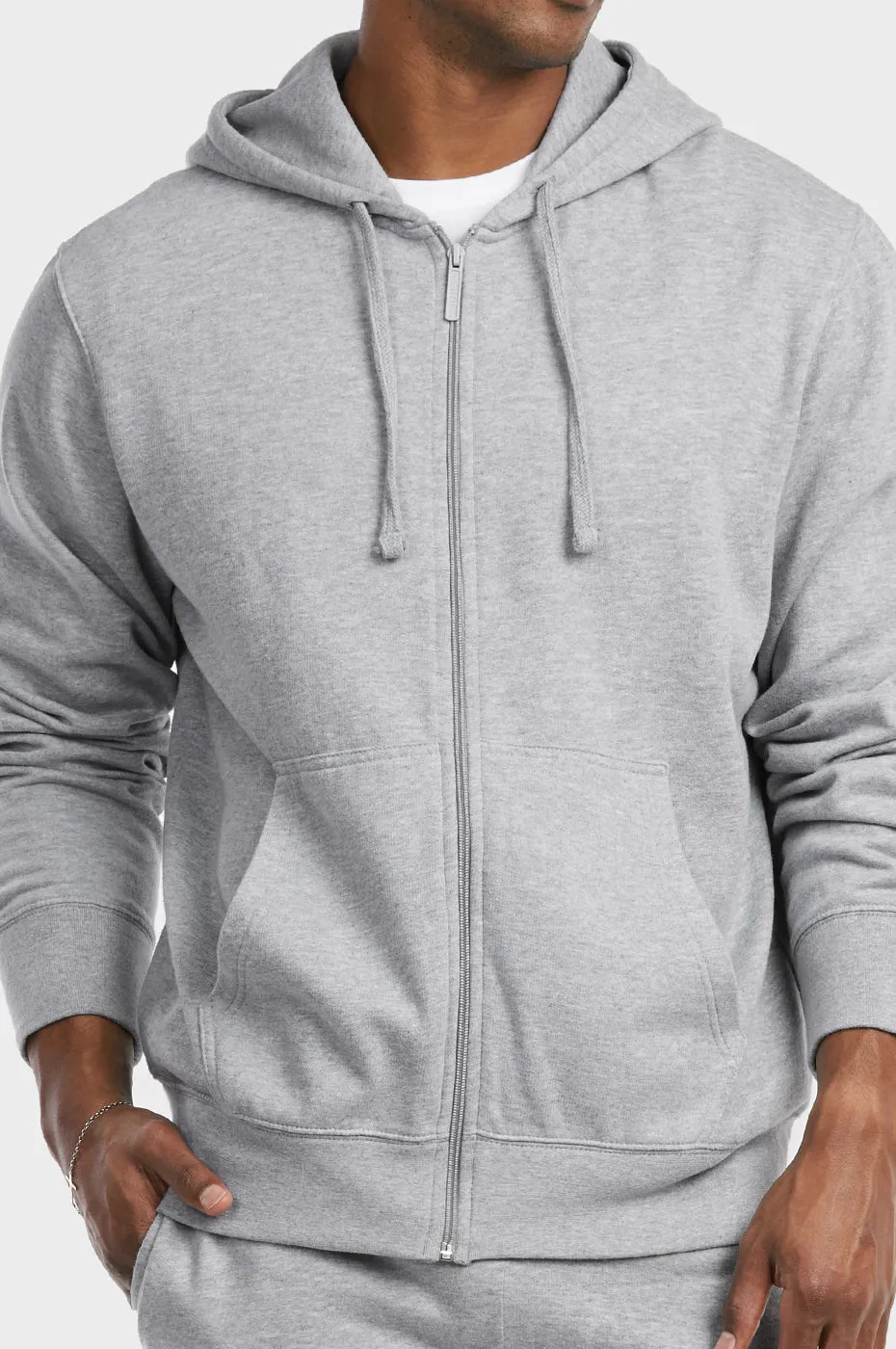 ET TU MEN'S LIGHTWEIGHT FLEECE ZIPPER HOODIE (HD2020E_H.GRY)