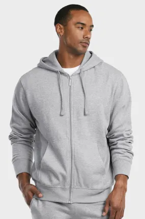 ET TU MEN'S LIGHTWEIGHT FLEECE ZIPPER HOODIE (HD2020E_H.GRY)