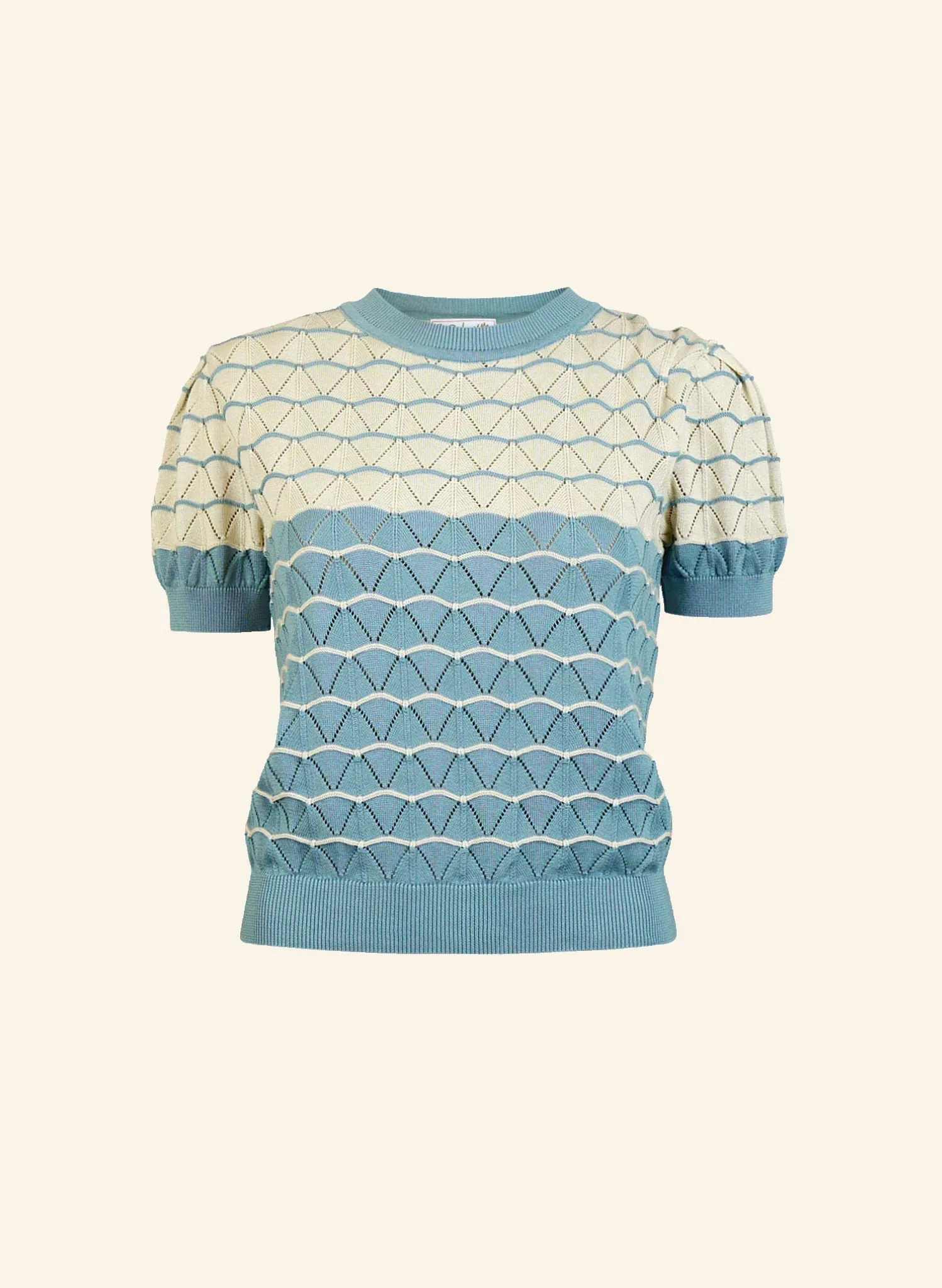 Eve Knitted Cotton Top - Teal Shell