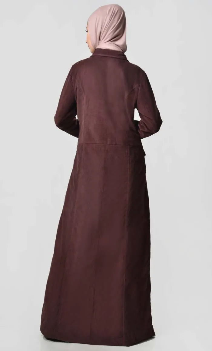 Fall Front Zipper corduroy  Jilbab