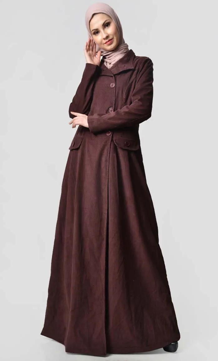 Fall Front Zipper corduroy  Jilbab