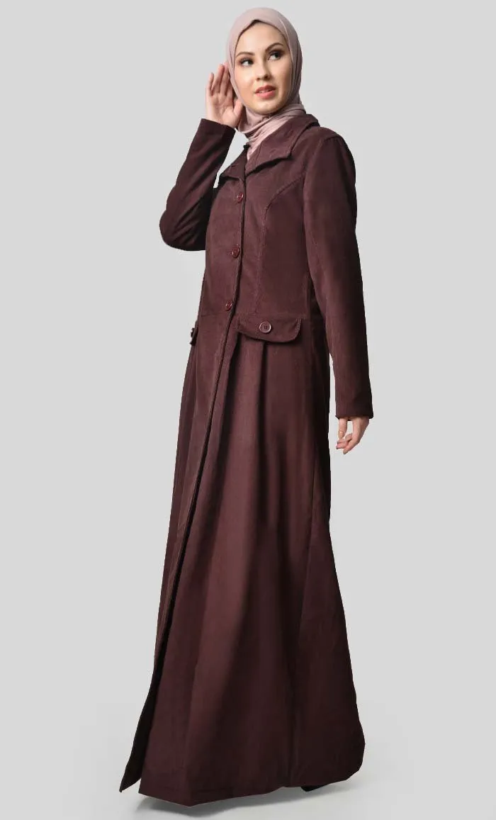 Fall Front Zipper corduroy  Jilbab