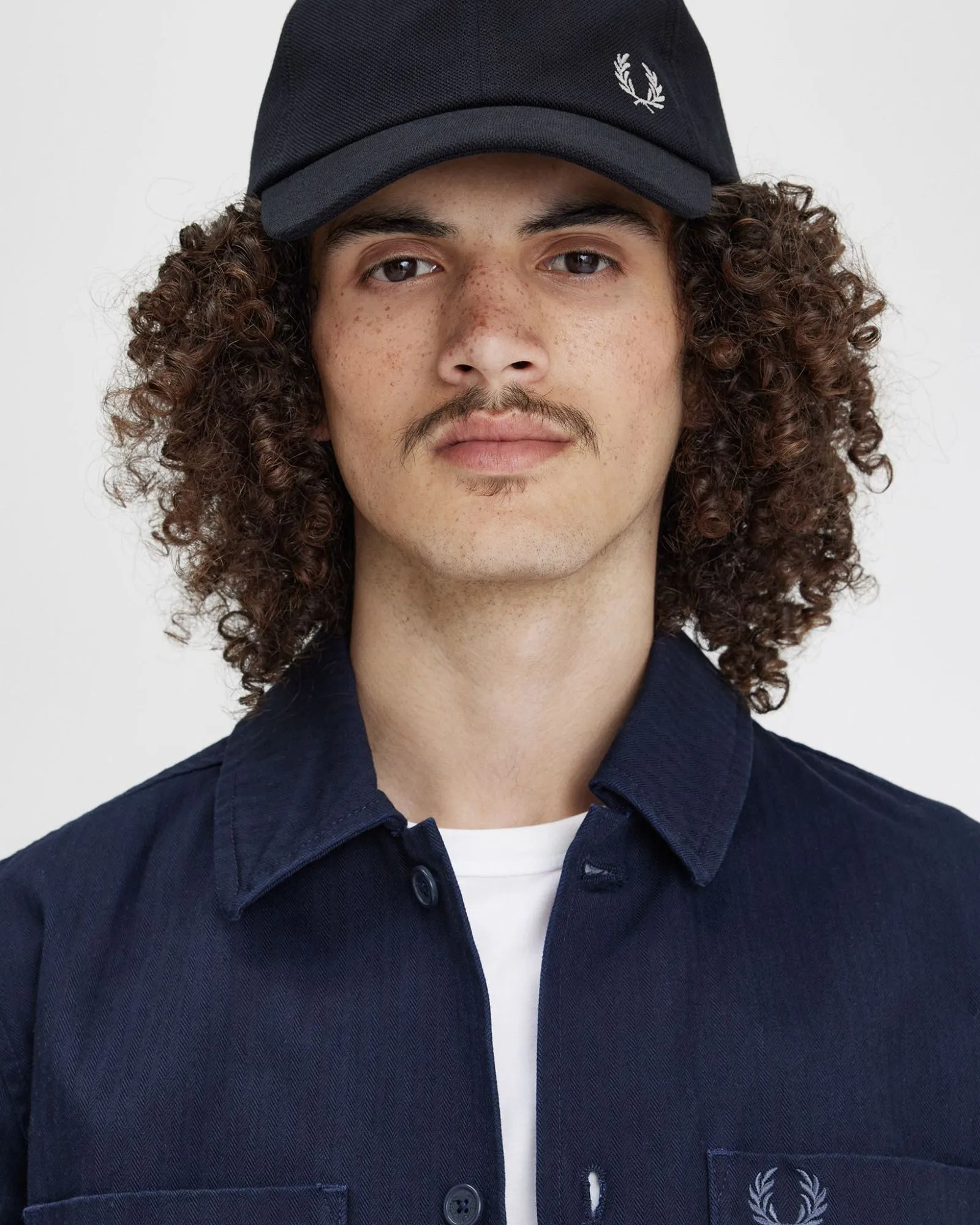 Fred Perry Classic Pique Cap - Navy / Snow White