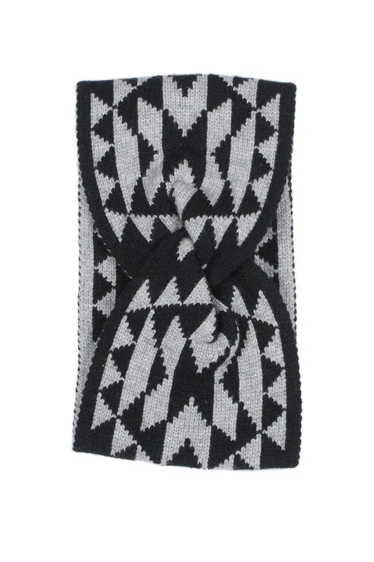 Geometrical Design Knitted Headband