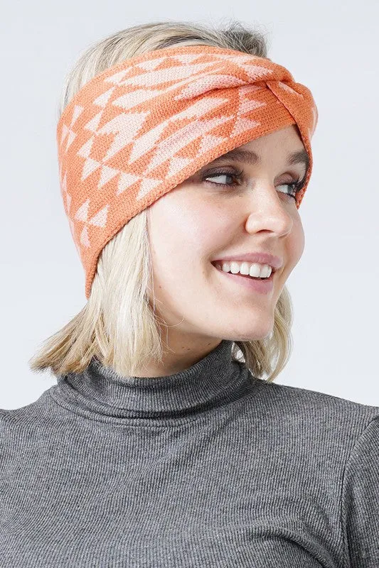 Geometrical Design Knitted Headband