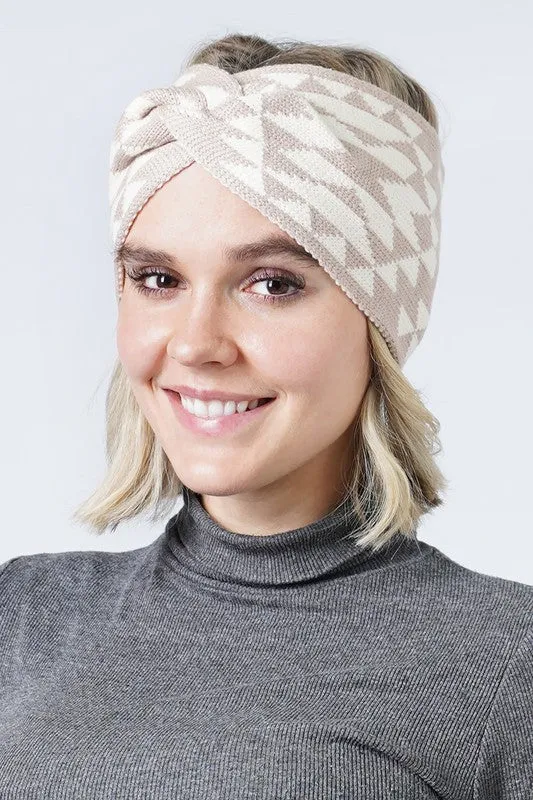 Geometrical Design Knitted Headband