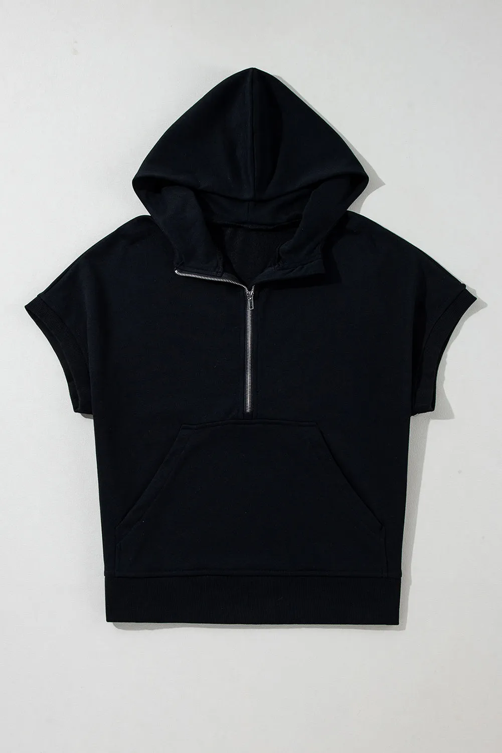 Half Zipper Boxing Short Sleeve Hoodie