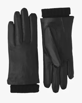 Hestra Womens Megan Wool Lined Hairsheep Leather Gloves - Black