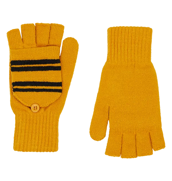 Hufflepuff Knitted Mitten Capped Gloves