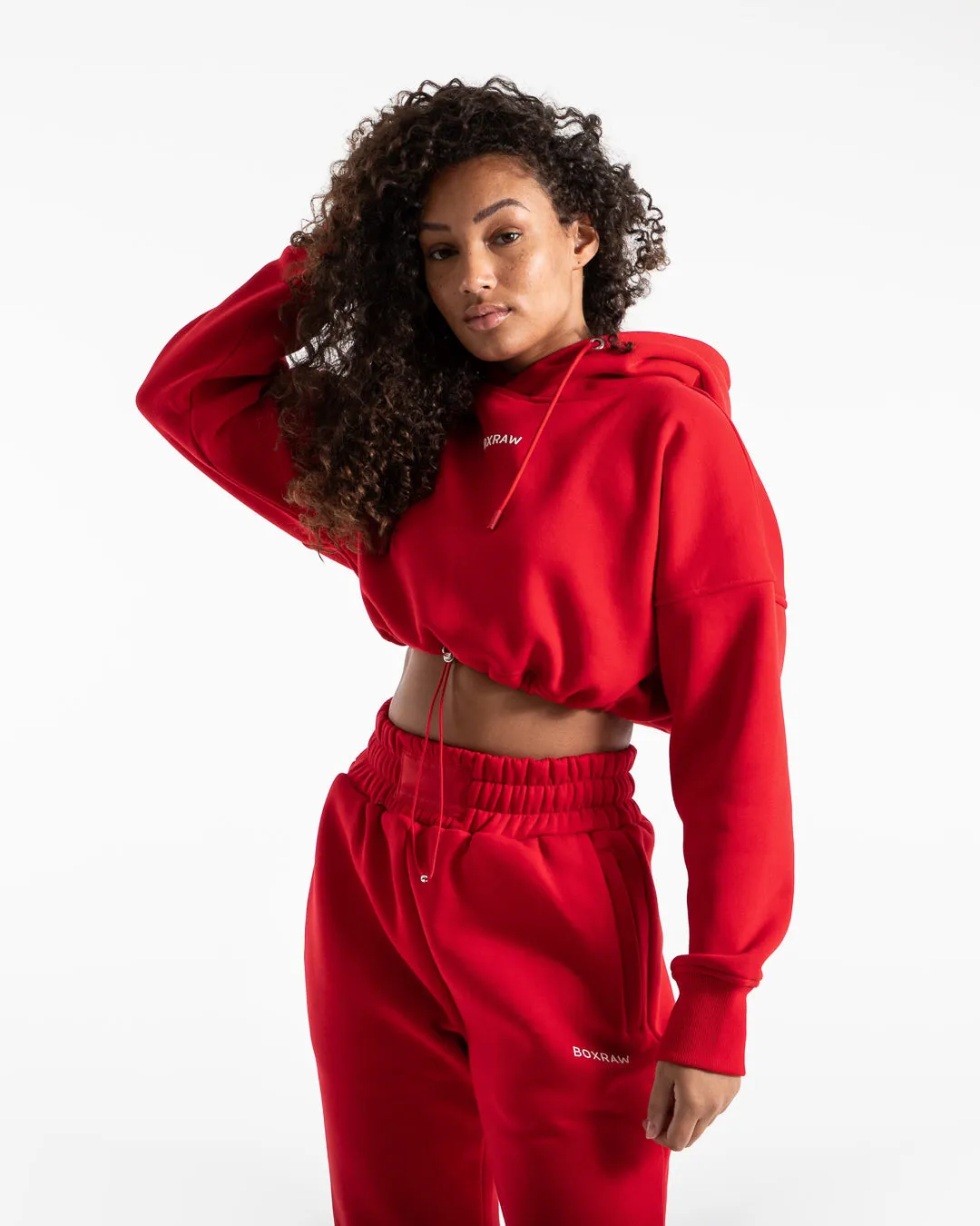 Johnson Cropped Hoodie - Red