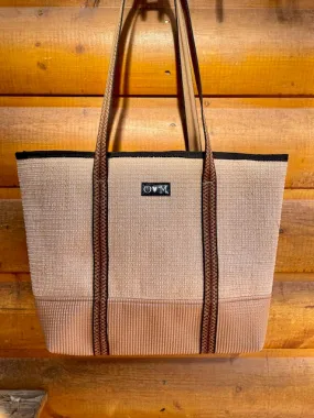 Jute Tote Zipper Top-Tan