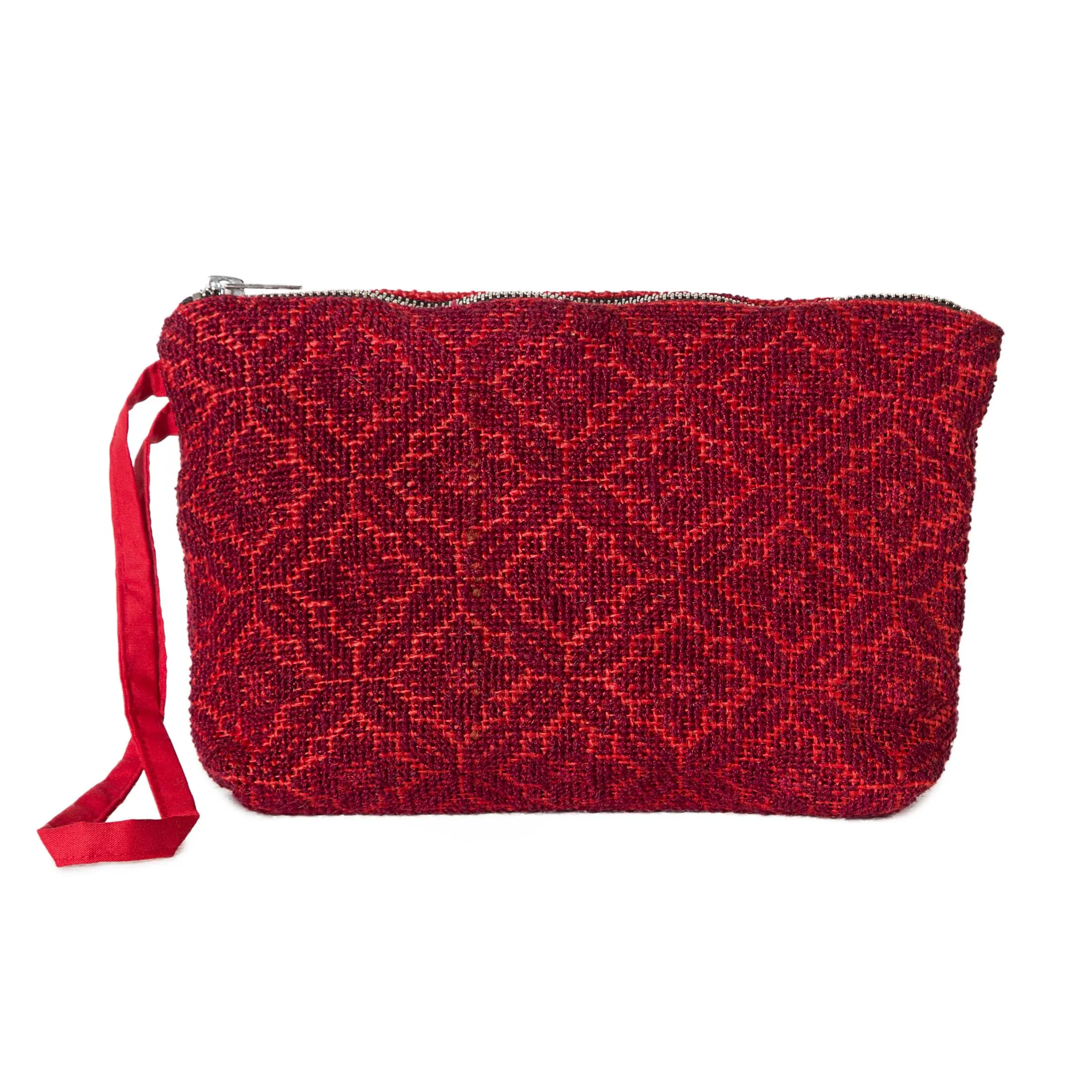 JUTE ZIPPER POUCH POPPY