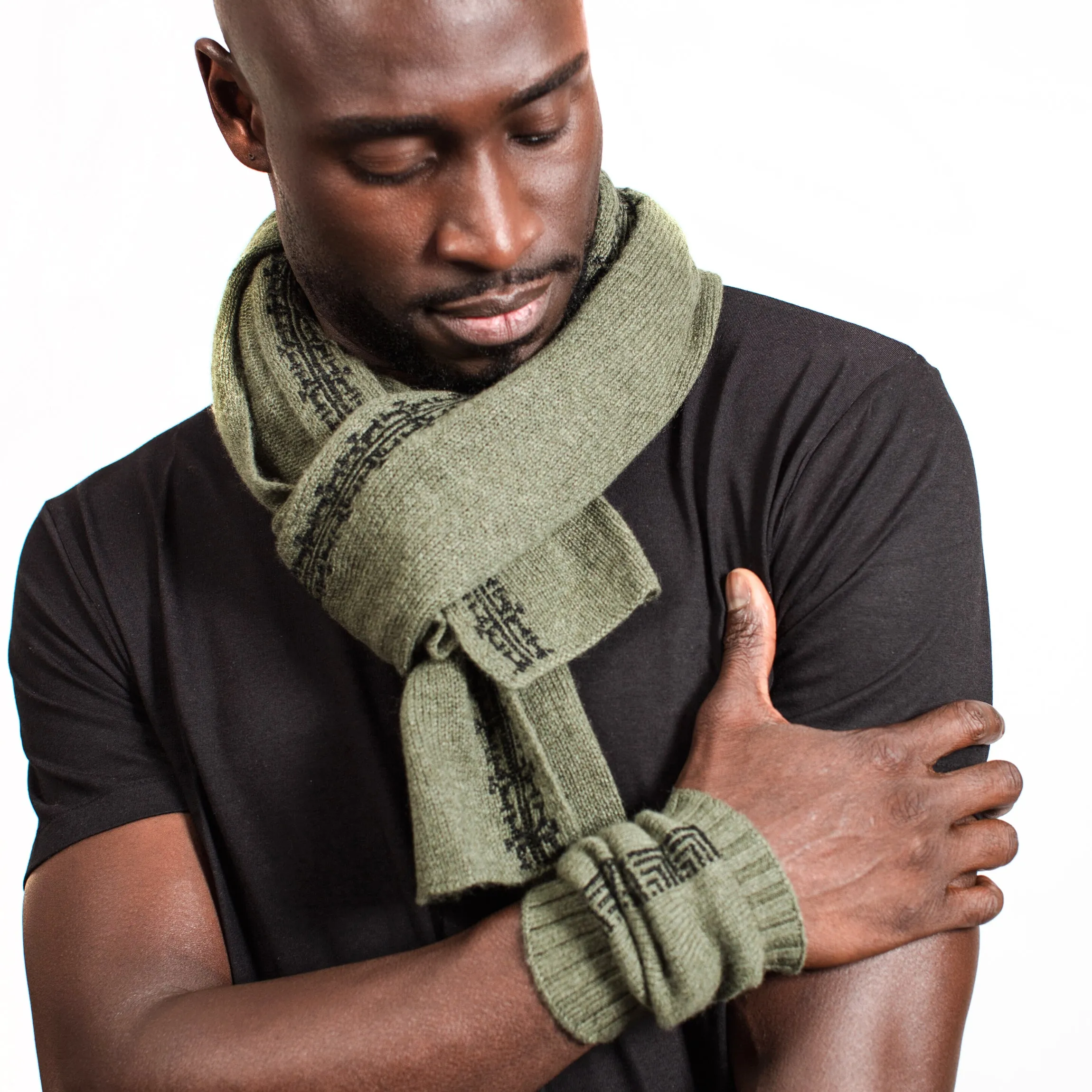 KHAKI CASHMERE SCARF