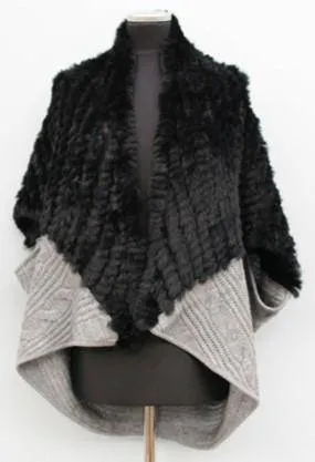 Knitted Cocoon With Rex- Black/Grey