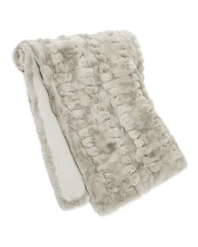 Knitted Fur Blanket Fumo Grey