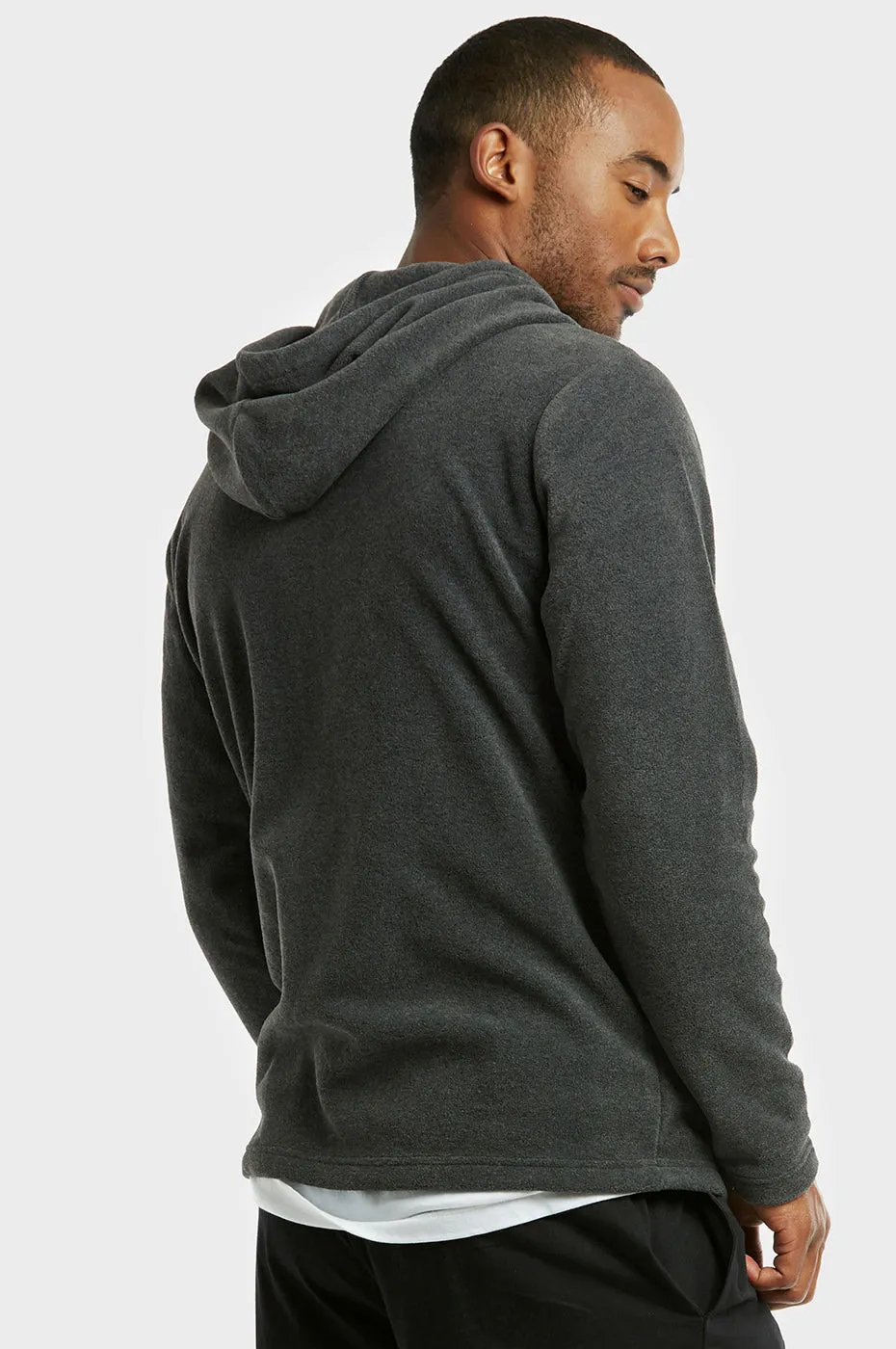 KNOCKER MEN'S POLAR FLEECE ZIPPER HOODIE (PFH2000_CHARCOAL)