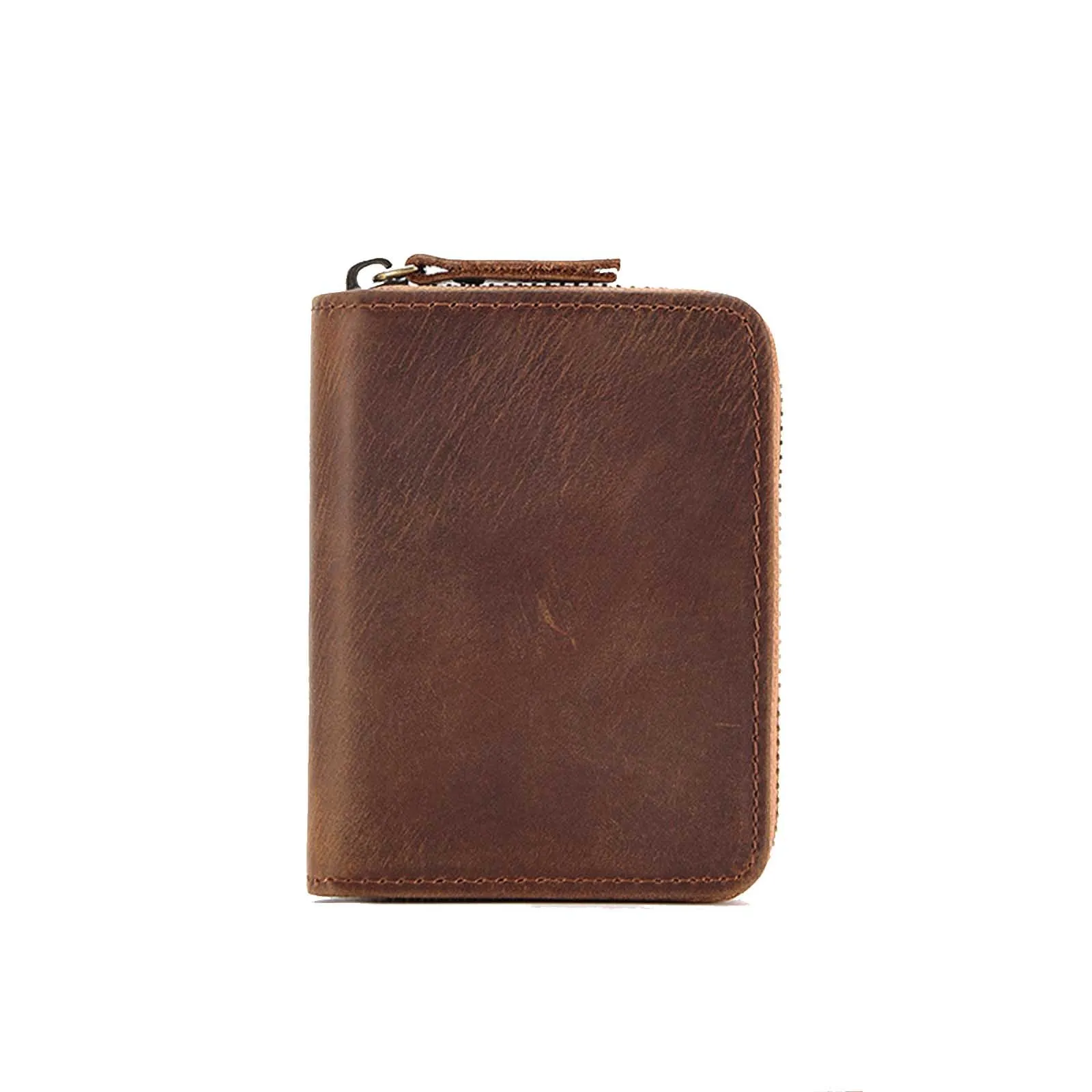 Leather Card Holder Wallet with Zipper