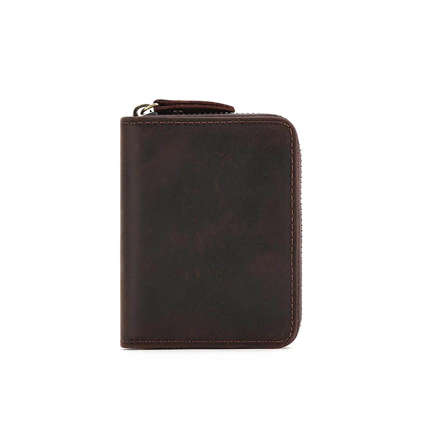 Leather Card Holder Wallet with Zipper