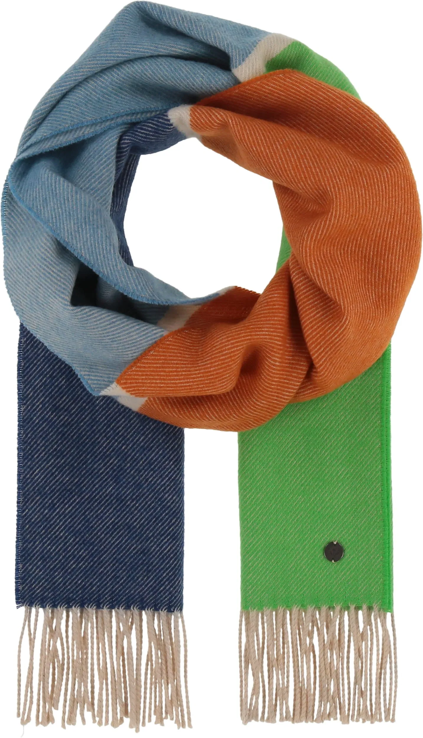 Line Block Wool Twill Scarf