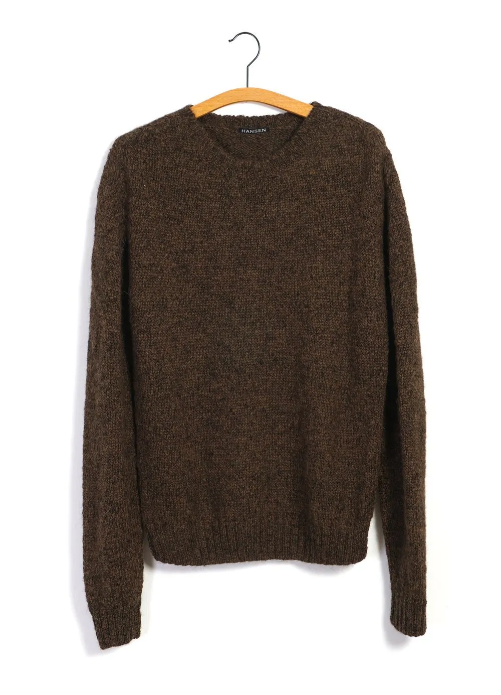 MATTIAS | Knitted Crew Neck Sweater | Tobacco