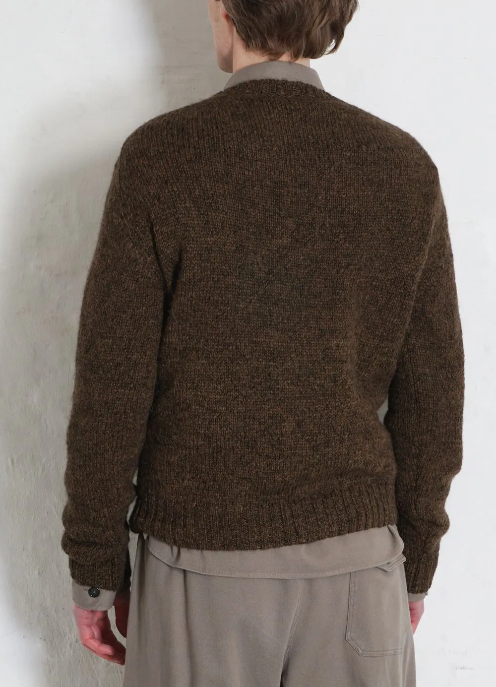 MATTIAS | Knitted Crew Neck Sweater | Tobacco