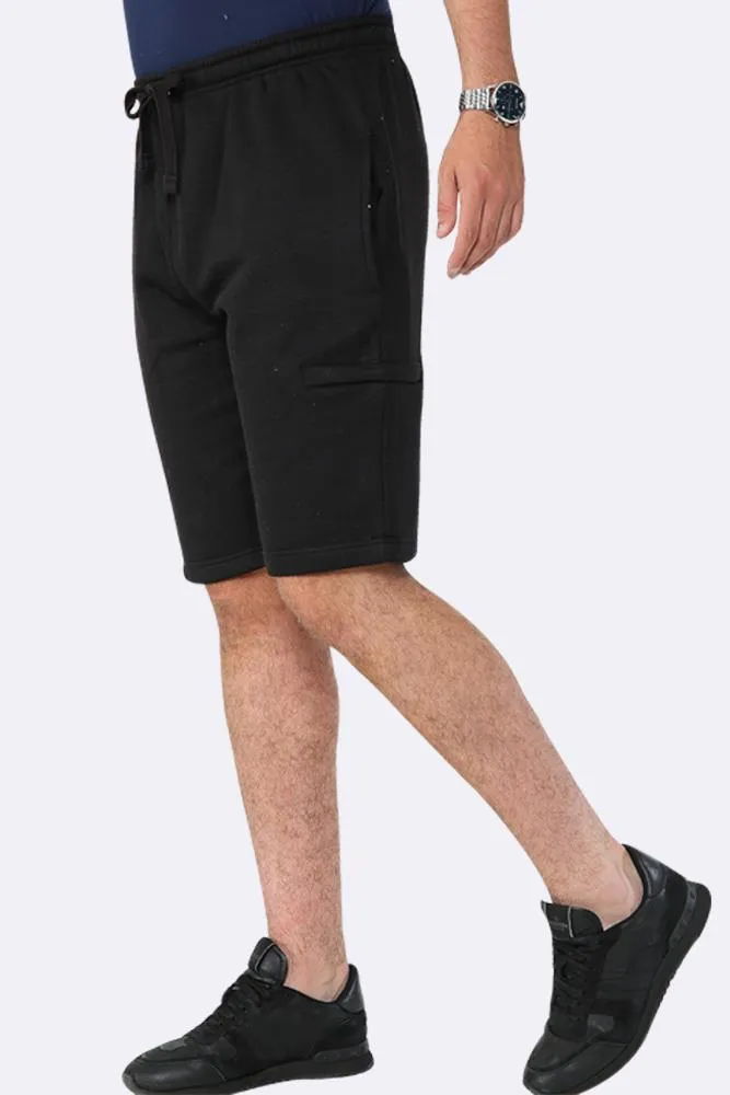 Men Drawcord Side Zipper Plain Shorts [Pack of 8]