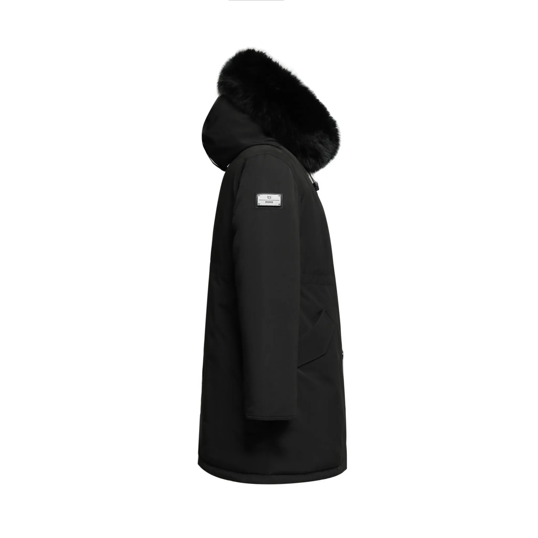 Men's Deluxe Parka Coat - (Black Fox Trim)