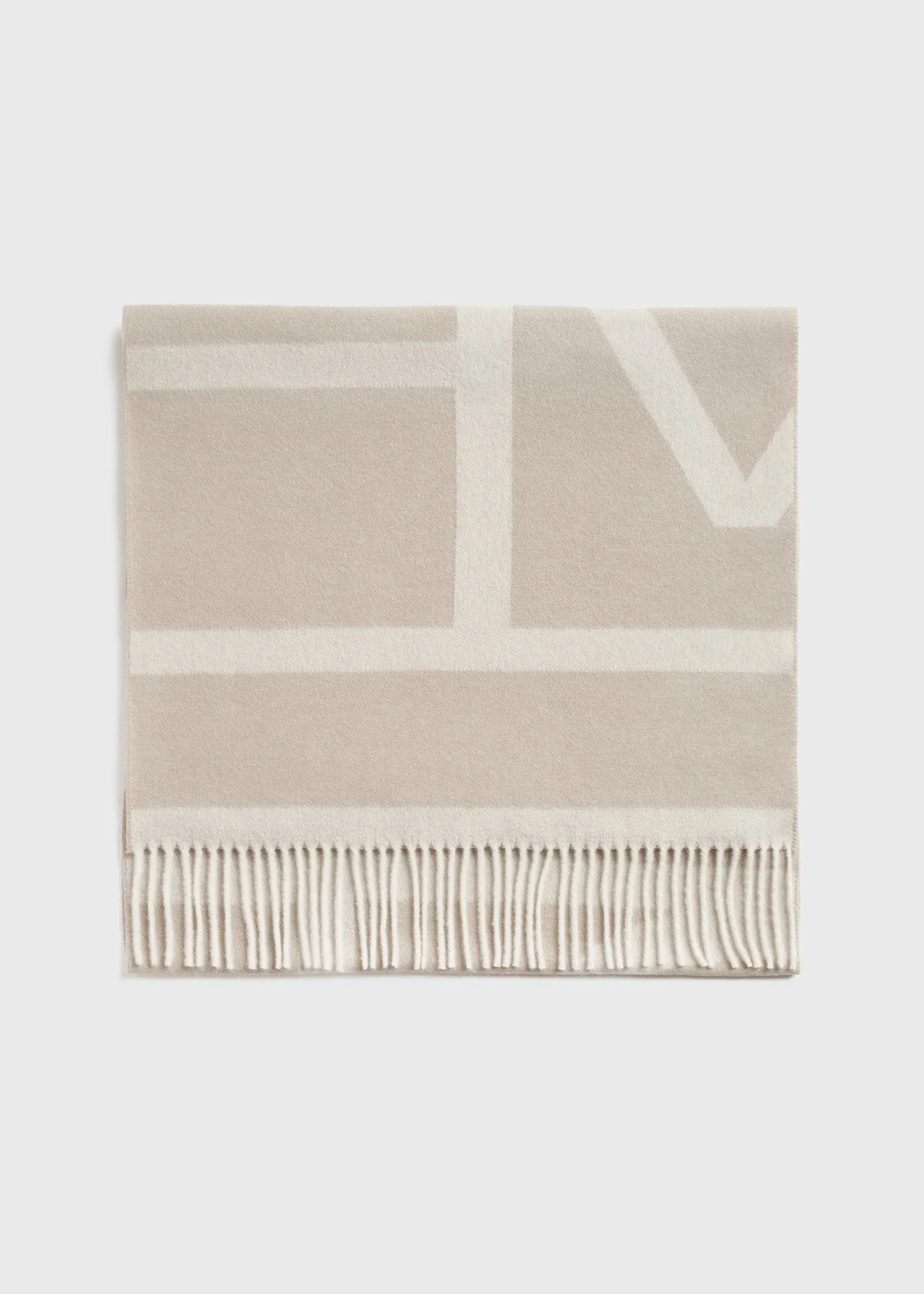 Monogram jacquard wool scarf bone