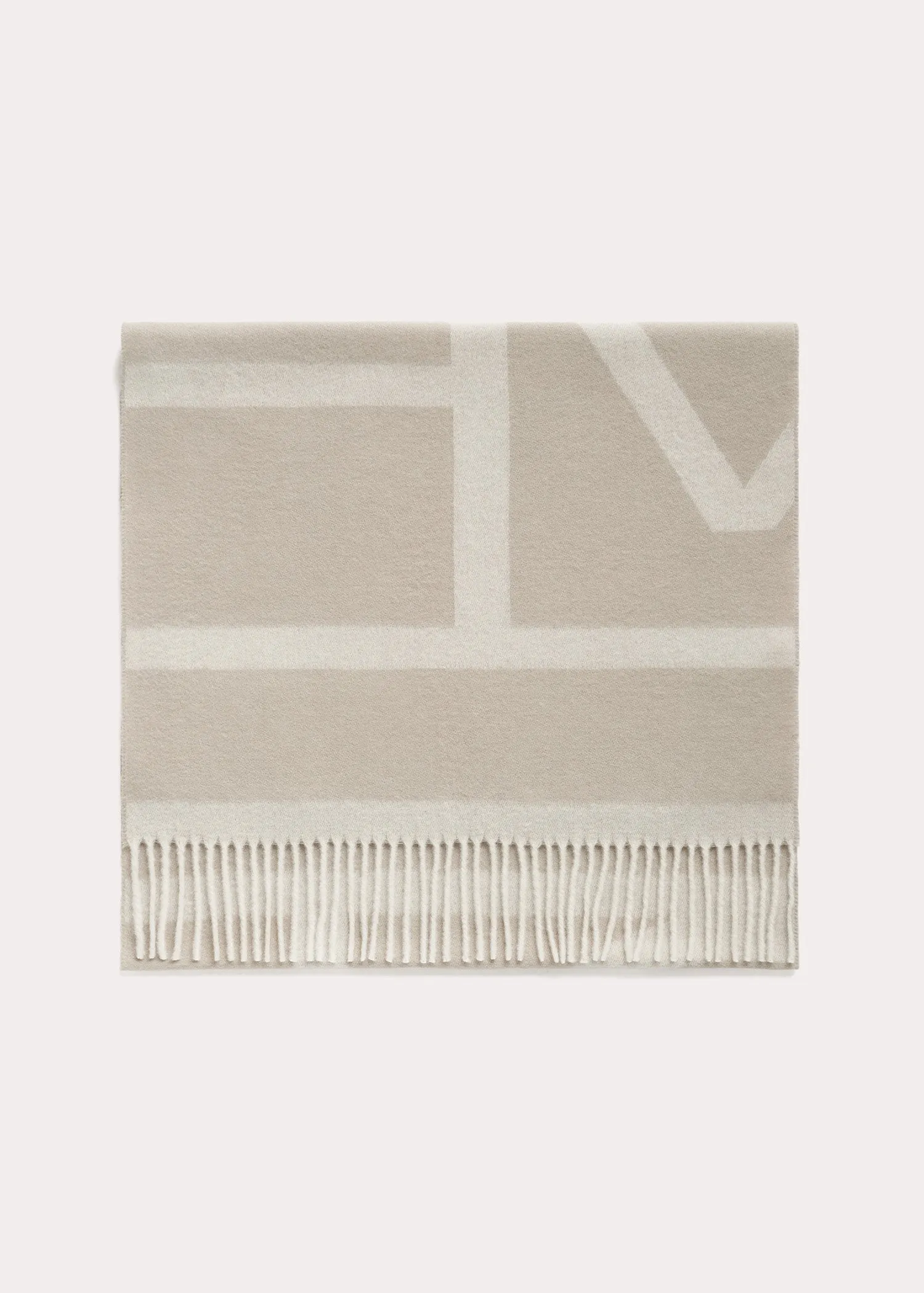 Monogram jacquard wool scarf bone