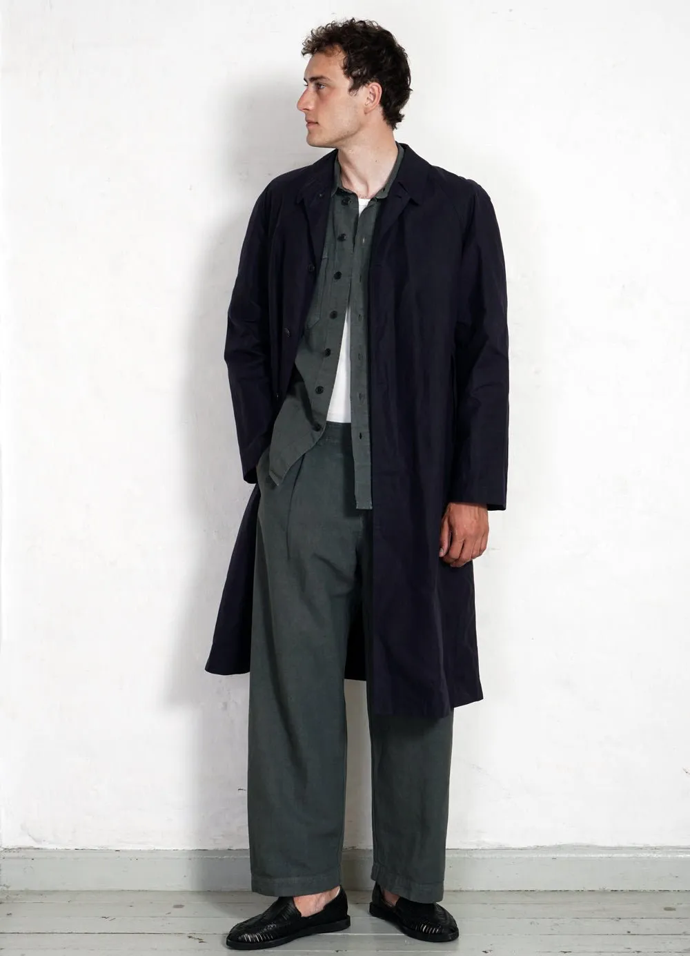 MORTEN | Long Windbreaker Coat | Deep Sea