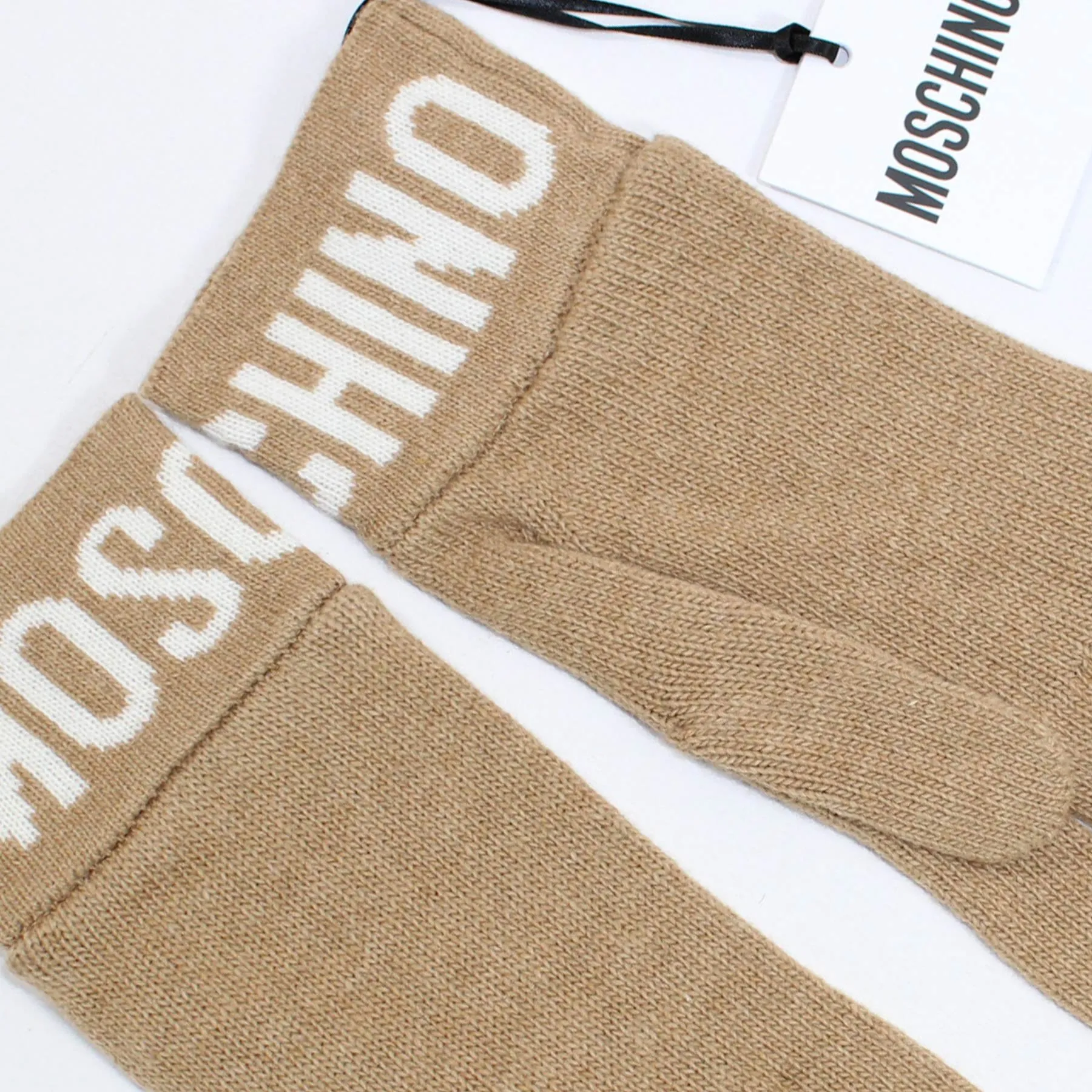 Moschino Gloves Beige Wool Cashmere - Women Collection SALE