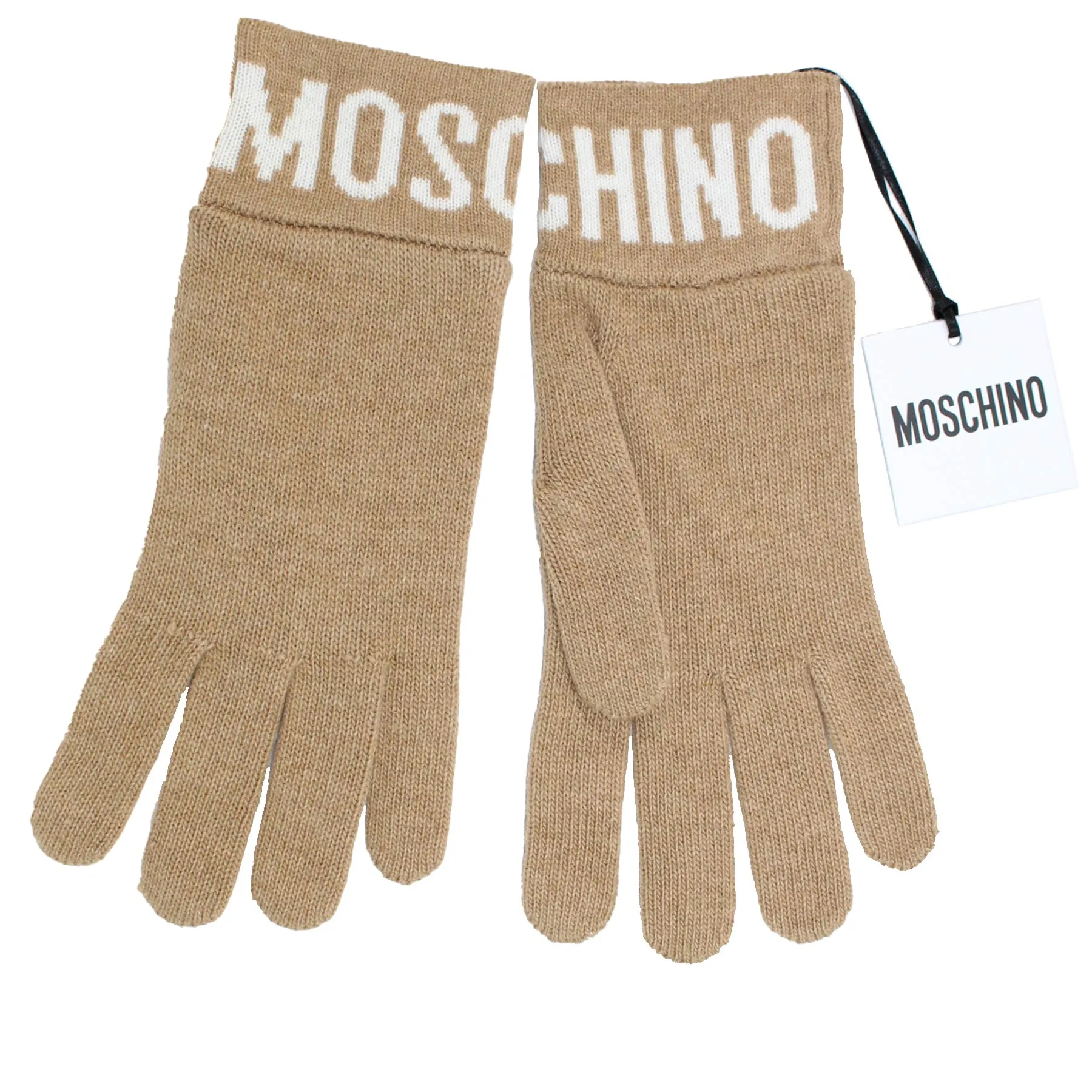 Moschino Gloves Beige Wool Cashmere - Women Collection SALE