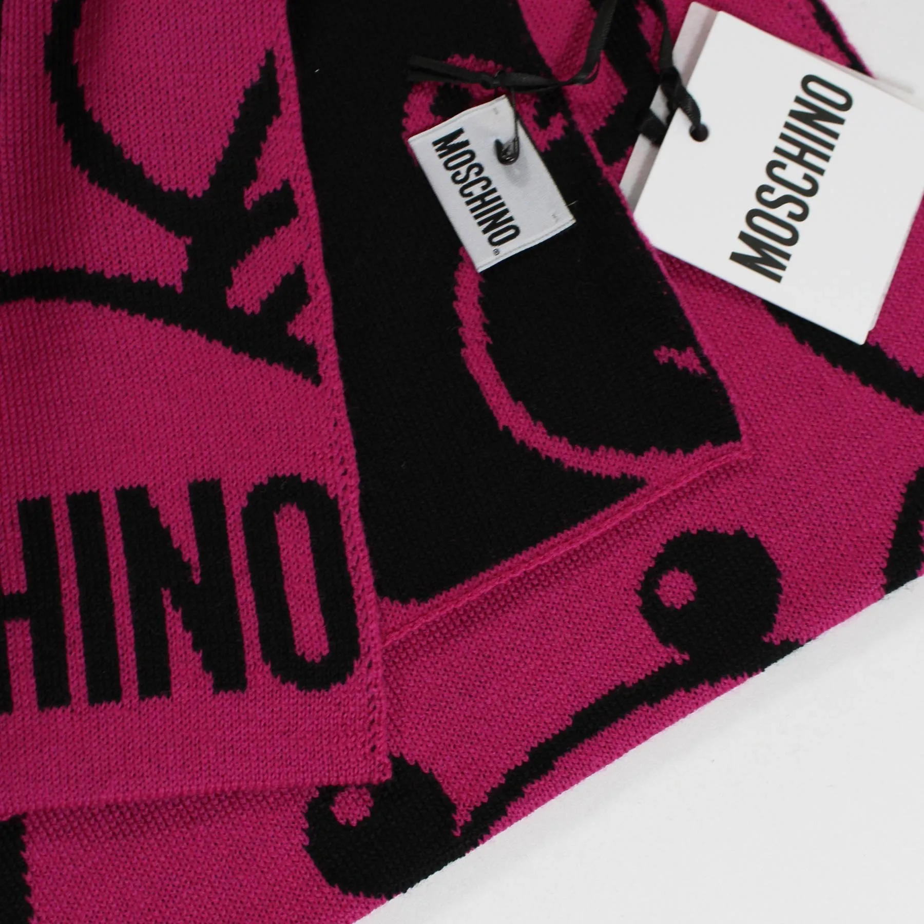 Moschino Wool Scarf Hot Pink Toy Teddy Bear SALE