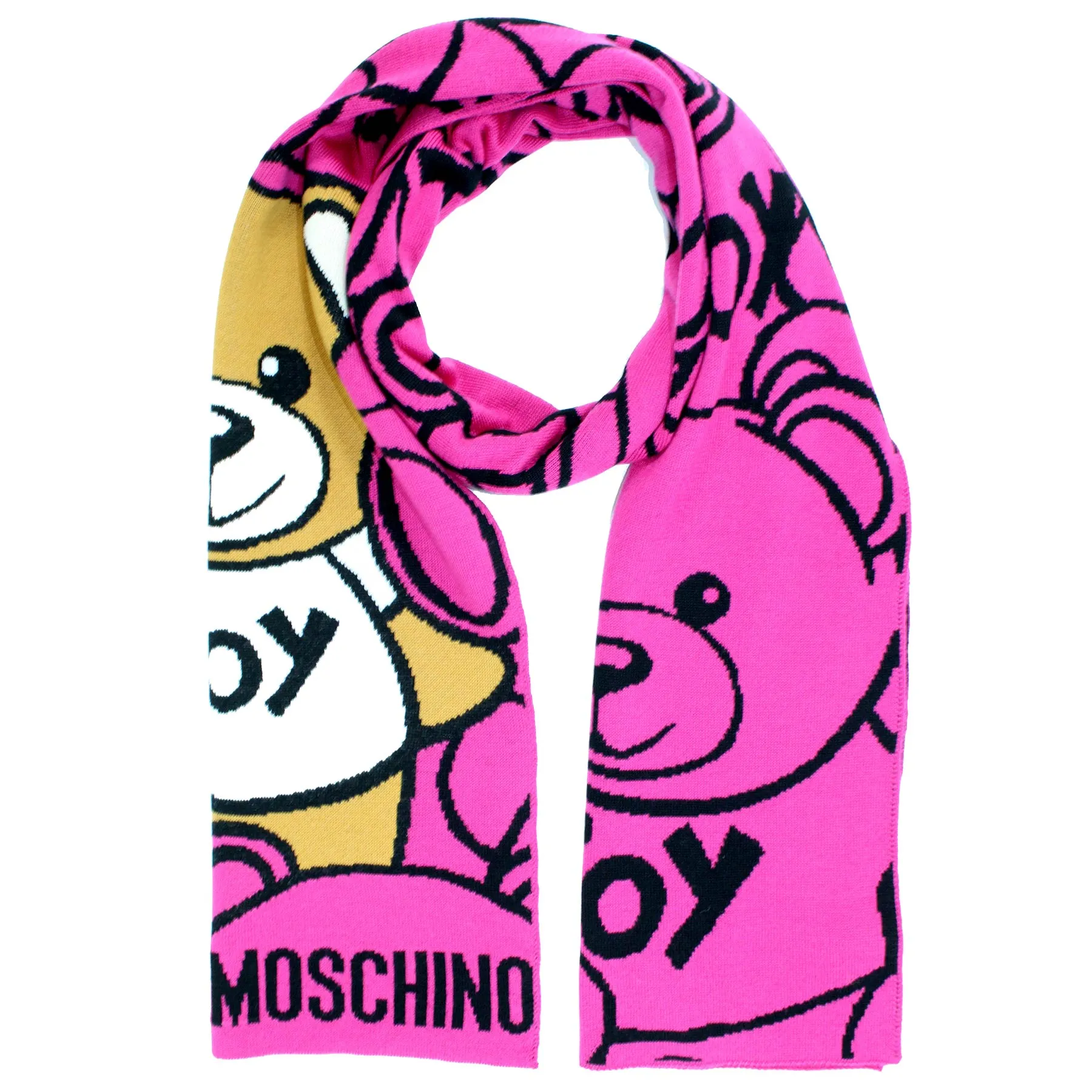 Moschino Wool Scarf Hot Pink Toy Teddy Bear SALE