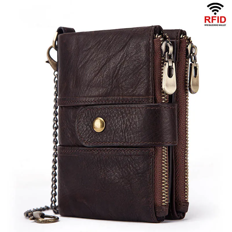 Multifunction Retro Zipper Leather Men's Wallet