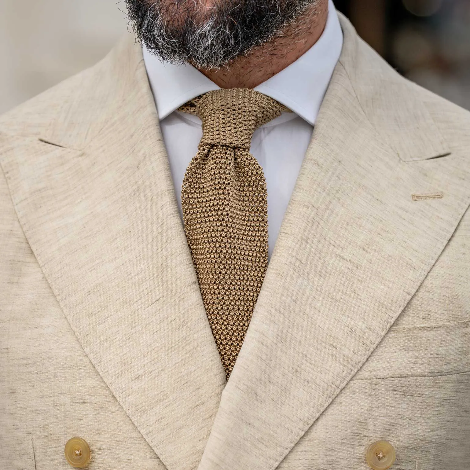 Parisi - Knitted Silk Tie - Camel