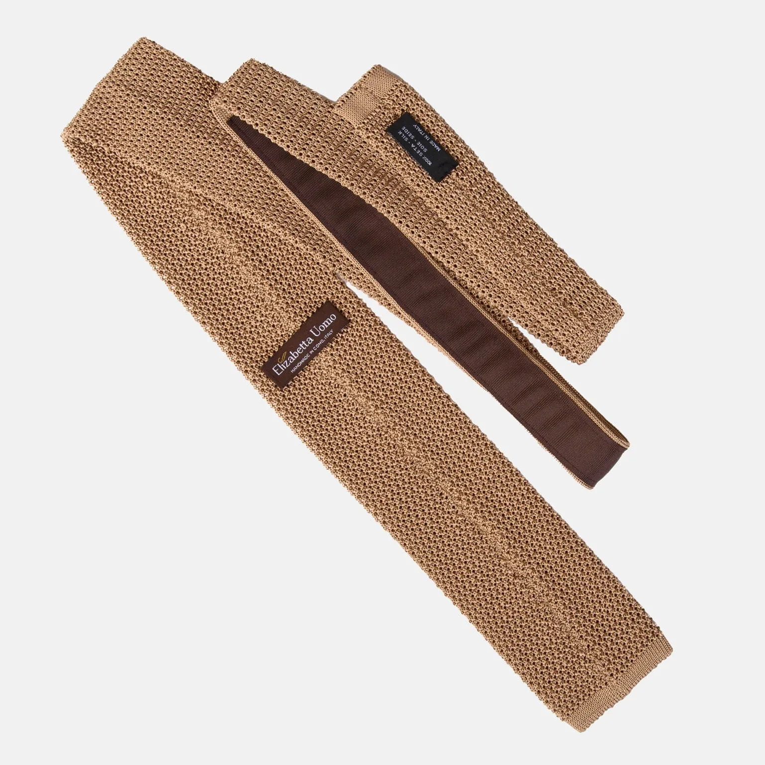 Parisi - Knitted Silk Tie - Camel