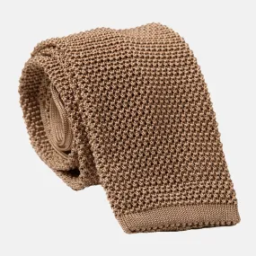 Parisi - Knitted Silk Tie - Camel