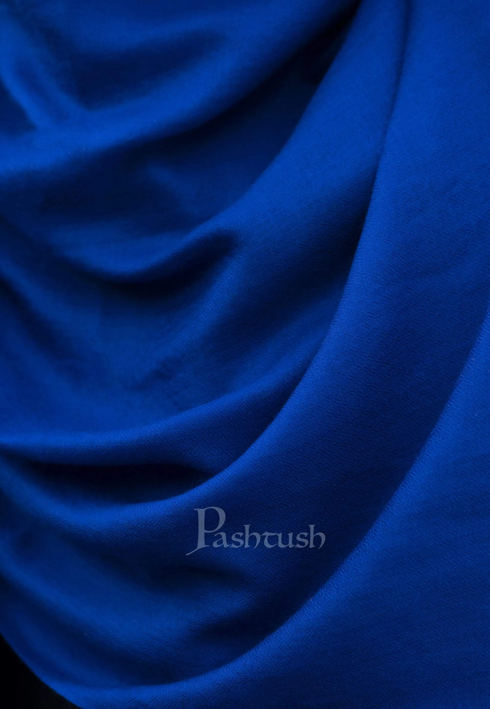 Pashtush Mens Cashmere Wool Scarf, Diamond Weave, Azure Blue