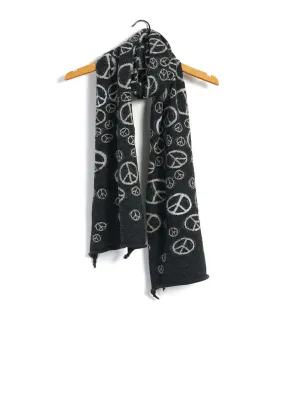 PEACE | Compressed Wool Scarf | Black