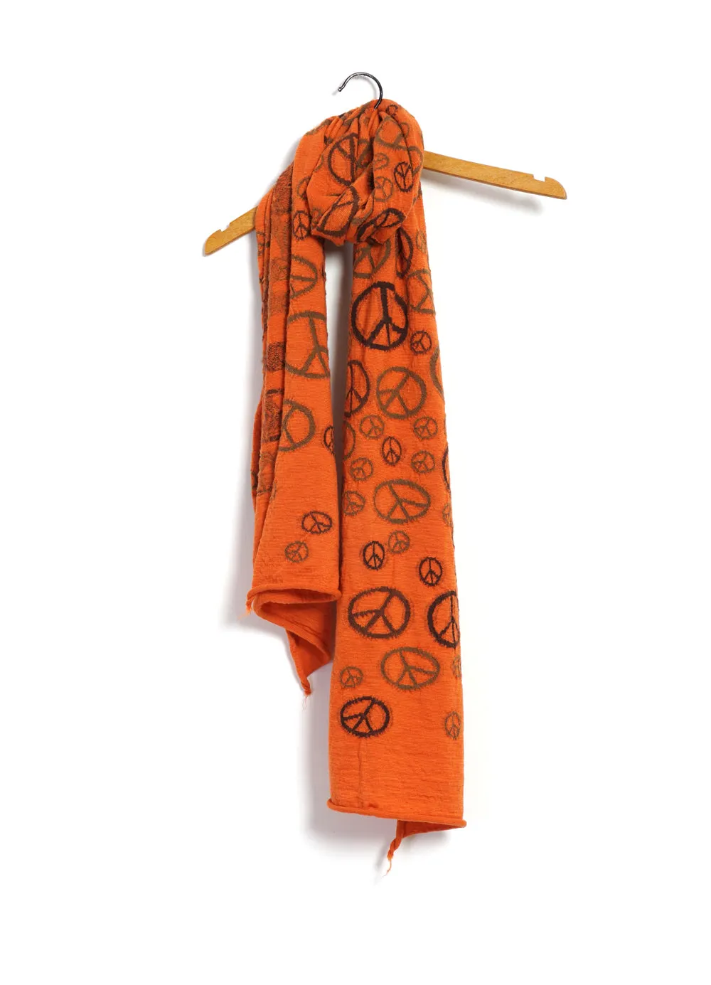 PEACE | Compressed Wool Scarf | Orange