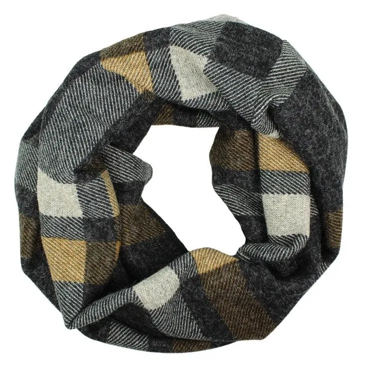 Plaid Knit Infinity Scarf