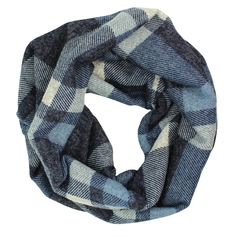 Plaid Knit Infinity Scarf